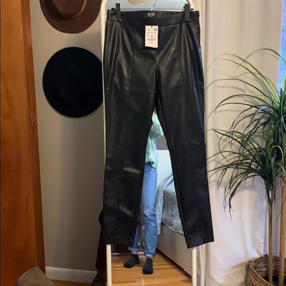 Black Zara Leather Leggings